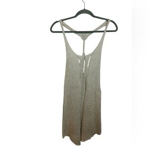 Billabong Tan and Silver Metallic Knit Mini Dress